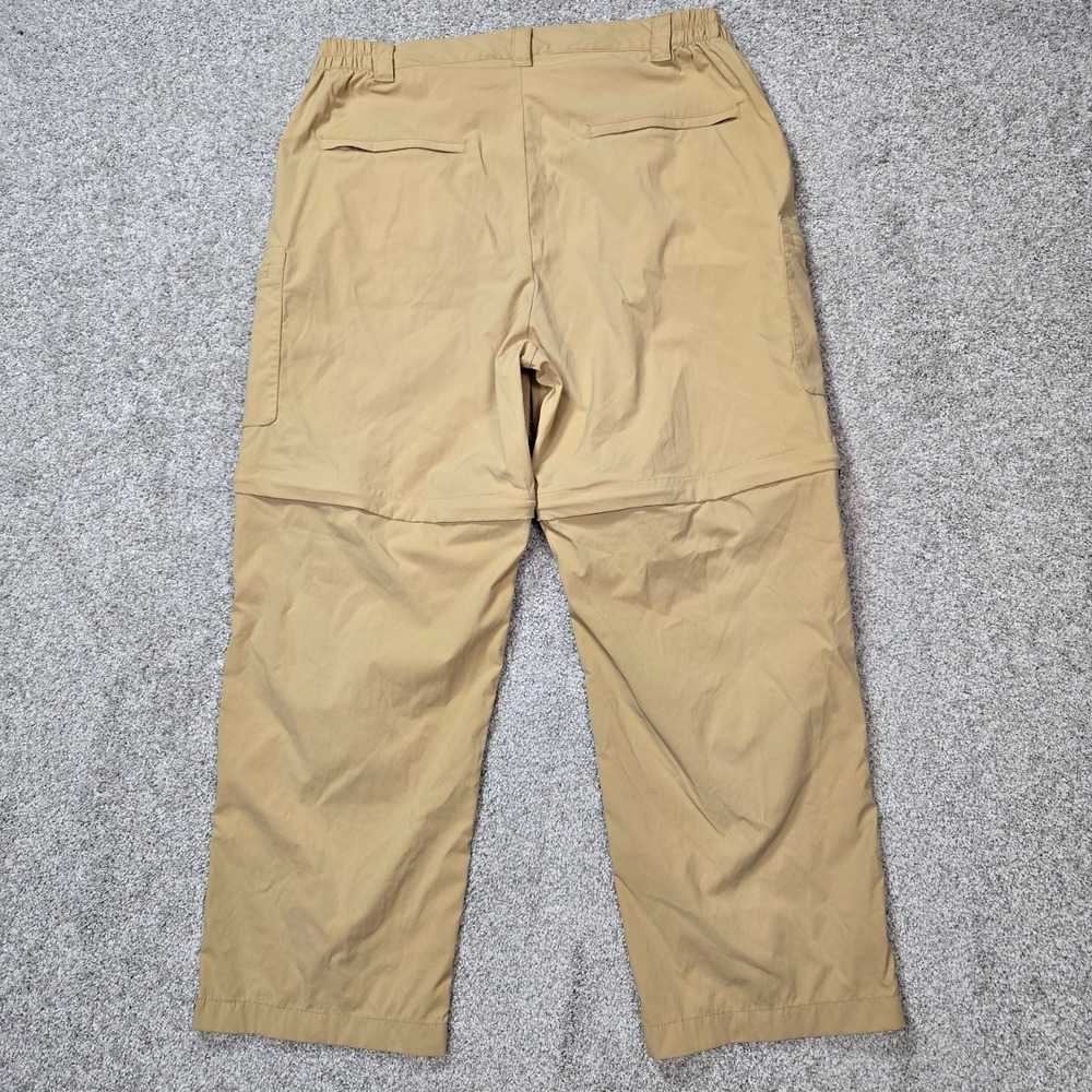 LL Bean Cresta Hiking Pant Men Large 33x27 Convertible Zip Off Cargo beige khaki - Picture 2 of 10